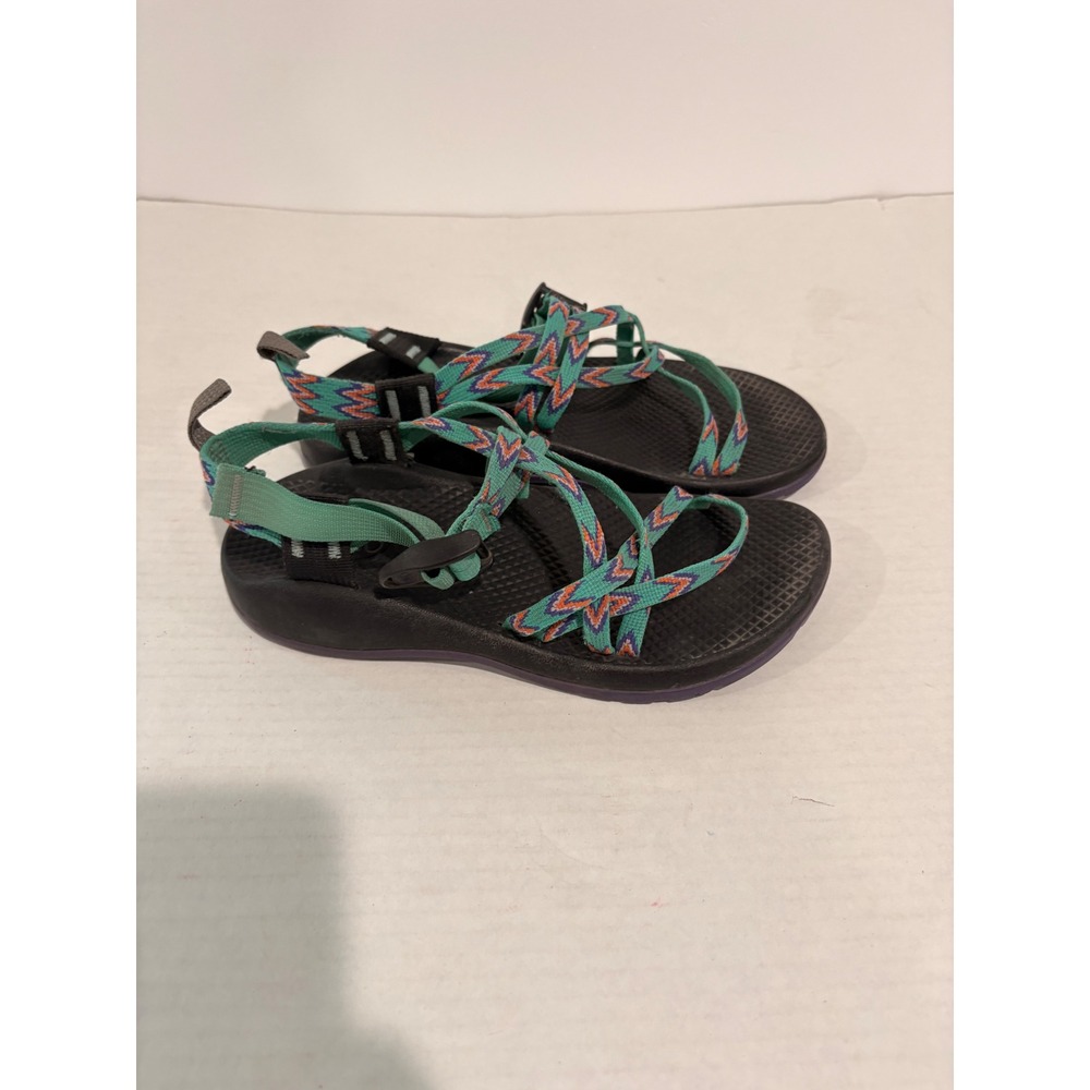 Chaco Z Cloud 2 Womens Size 5 Teal Geometric Double Strap Toe Loop Sandals - Picture 6 of 6